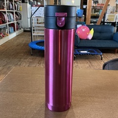 真空ステレンスボトル🥤Onepushstainlessbottleワンプッシュステレンスボトル容量430ml安心ストッパー付き保冷保温美品⭐️ピンクの画像