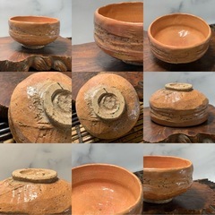 【茶道具】時代物 楽茶碗 在銘 作家物 抹茶碗 骨董 茶器 茶碗 アンティーク 古玩 古道具 古董 口縁釉剥がれあり　煎茶道具の画像