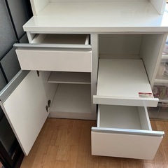 食器棚 幅80cm高さ180cm奥行50cm(キッチンカウンター レンジ炊飯器収納可能)の画像