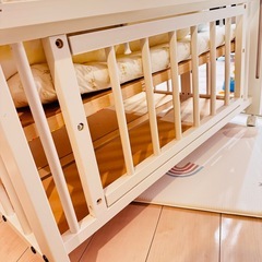 ★木製ベビーベッドミニサイズ90×60★布団付き★日本製★の画像