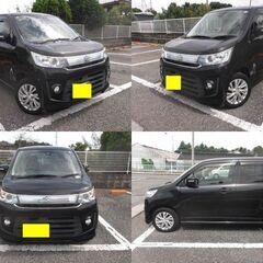 平成26年式1ワゴンR スティングレー美車 MH44S ハイブリッド 乗って帰れます CVT　修復歴無し　ABS　禁煙車　黒　大宮発の画像