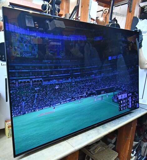 ●壁寄せハイスタンド付き(^^♪●シャープ　4K　55インチ　有機ELテレビ　4T-C55EQ1　中古品●相模原　横浜　神奈川●近郊格