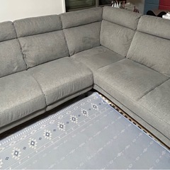 【美品】ニトリ　コーナー　ソファ　セット　ライトグレーの画像