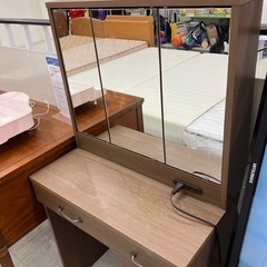 3面ドレッサーブラウン×ホワイト【トレファク堺福田店】