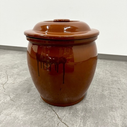 久松 かめ丸壺蓋付８号 漬物容器 梅干甕 味噌壺 常滑焼 久松 かめ丸壺蓋付8号 漬物容器 梅干甕 味噌壺 常滑焼
