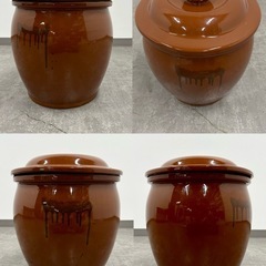 SNT890 常滑焼 久松窯 丸壺蓋付 10号 18.0L 漬物容器　かめ 梅干し壺　日本製　保存容器　梅干 味噌 漬物 中古 蓋付の画像