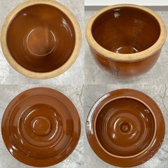 SNT890 常滑焼 久松窯 丸壺蓋付 10号 18.0L 漬物容器　かめ 梅干し壺　日本製　保存容器　梅干 味噌 漬物 中古 蓋付の画像