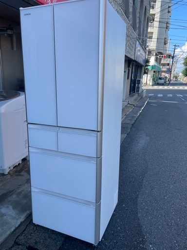 北九州市内配送無料　保証付き R-XG43K 冷蔵庫 真空チルド XGタイプ クリスタルホワイト [430L /6ドア /観音開きタイ