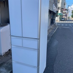 北九州市内配送無料　保証付き R-XG43K 冷蔵庫 真空チルド XGタイプ クリスタルホワイト [430L /6ドア /観音開きタイプ]の画像