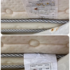 【中古】¥15,000ホワイトベッドフレームとヤマダ製ダブルマットレスのセット【II095】の画像