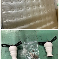 【中古】¥15,000ホワイトベッドフレームとヤマダ製ダブルマットレスのセット【II095】の画像