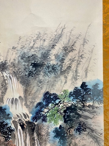 掛け軸　呉清文先生　肉筆　中国淡影山水 レア 掛け軸 呉清文先生 肉筆 中国淡影山水 レア