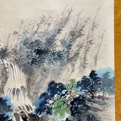 掛け軸　呉清文先生　肉筆　中国淡影山水 レアの画像