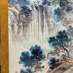 掛け軸　呉清文先生　肉筆　中国淡影山水 レアの画像