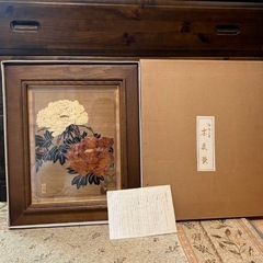 繊細な木目込み絵画「花モチーフ」の画像