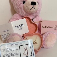 🌟未使用🌟新品🌟テディベア付き・天然ダイヤモンドネックレス🌟の画像