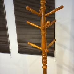 【美品】木製コートハンガー 傘立て付き 高さ182cm の画像