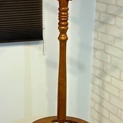 【美品】木製コートハンガー 傘立て付き 高さ182cm の画像