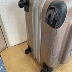 【19日まで】タイヤ割れ　スーツケース 大型 シャンパンピンク ピンクゴールドの画像
