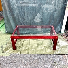 家具調ガラステーブル　センターテーブルの画像