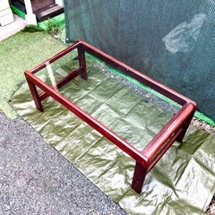 家具調ガラステーブル　センターテーブルの画像