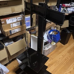 1homefurnit テレビスタンド ハイタイプ 壁寄せテレビスタンド 30-70インチLCD/LEDに対応 耐荷重40Kg TVスタンド高さ調整可能 回転角度37 棚板付き VESA600*400mmまで対応の画像