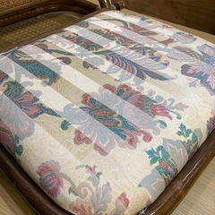 未使用　ラタン 籐 座椅子 折りたたみ 昭和レトロ 展示の画像
