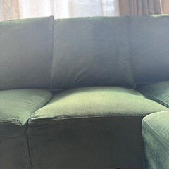 グリーン　ソファー　三人掛けの画像