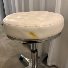 エステスツール サロン スツール キャスター 付き ビニールレザー 丸椅子 昇降式 白　ホワイトの画像