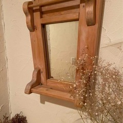 パイン無垢材枠　ミラーの画像