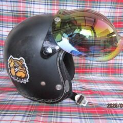 オートバイ用 ジェットヘルメット　社外スモークシールド付　中古品の画像