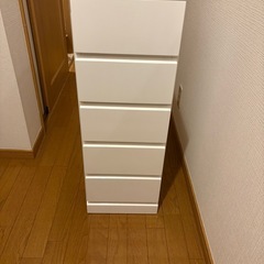 スリムチェスト 5段  ホワイトの画像