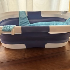 温度計付きベビーバス ブルーの画像