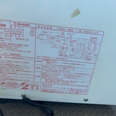 電子レンジ　2012年製　SHARP　RE-T1-W6の画像
