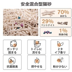 猫砂　35kg（2.5kg×14袋）　ベンナイトとおから の画像