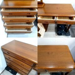 デスク＆チェスト/ ドレッサー/ オーク材/ デスクチェスト/ 無垢材/ チェスト/ デスク/ 木製家具/ / ヴィンテージ COEW0125の画像