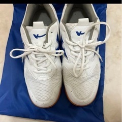 体育館シューズ 白×ブルー２７cmの画像