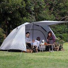 フィールドア 超大型テント 4～6人用 ライトグレー キャンプの画像