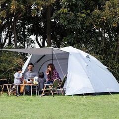 フィールドア 超大型テント 4～6人用 ライトグレー キャンプの画像