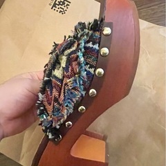 Oriental Traffic ボタニカル 厚底サンダル 24.5 25.0の画像