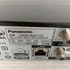 パナソニック　ブルーレイレコーダー　DMR-BW770
の画像