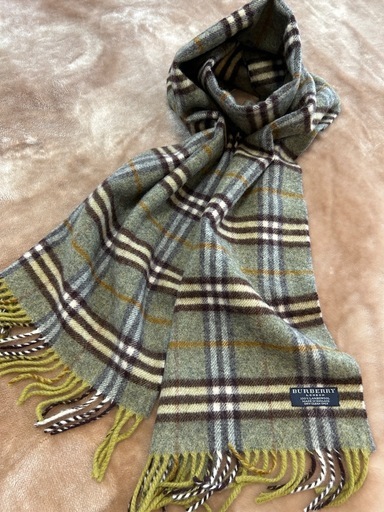 バーバリーBURBERRYノバチェックマフラーストールショールスカーフグリーン緑レディースメンズ男性用紳士婦人女性用英国製イギリス