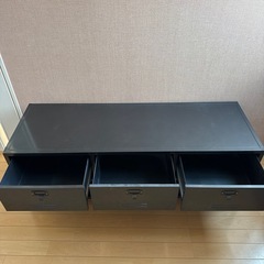 かっこいい スチール製 ローボード（TV台） 艶消しブラックの画像