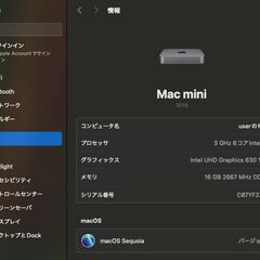 Mac mini（2018）516GB/16GB〈MRTT2J/A〉④の画像