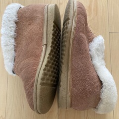 Lサイズ【ムートンブーツ ムートンシューズ】スウェード 本革 ルームシューズ の画像