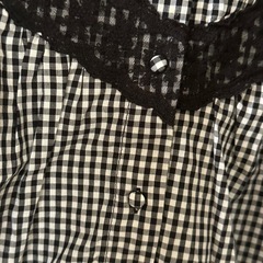 RAY CASSIN ブラウス ギンガム チェック レース　シャツ　レディースの画像