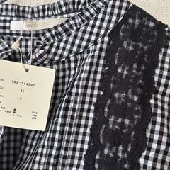 RAY CASSIN ブラウス ギンガム チェック レース　シャツ　レディースの画像