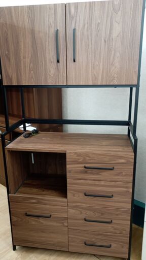 ★リユースのサカイ春日部店★KJ11731  食器棚 ダークブラウン H182×W95×D47 クリーニング済み