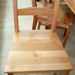 ★リユースのサカイ春日部店★KJ11734 IKEA ダイニングセット4人用 ナチュラル H74×W118×D75 クリーニング済みの画像