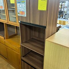 【ジャングルジャングル深井店】★2枚扉食器棚 茶 ブラウン 収納 食器棚 キッチン家具 簡易クリーニング済 堺市（中区 堺区 東区 西区 南区 北区）和泉市 河内長野市 富田林市 松原市 狭山市 深井 【FU2717】の画像